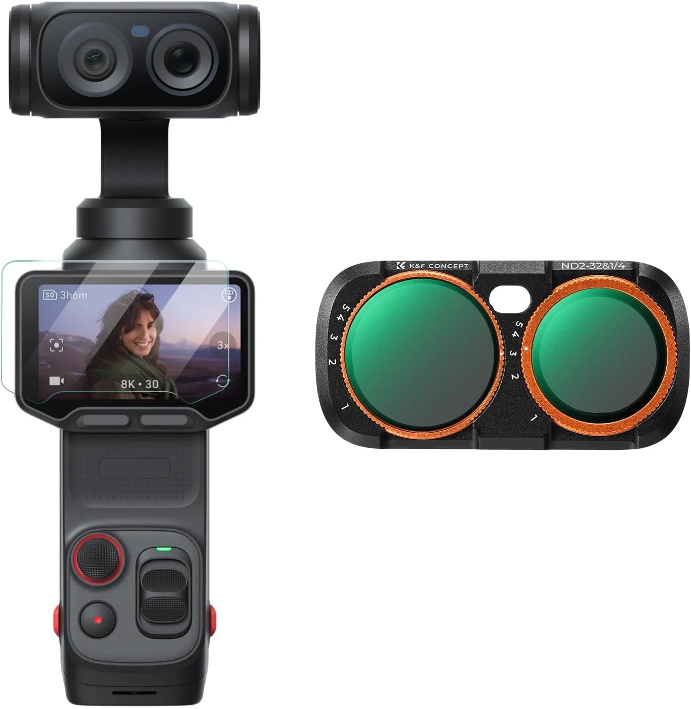 K&F CONCEPT VND Black Diffusion Filter w/ Magnetic Mount for Insta360 Luna Ultra