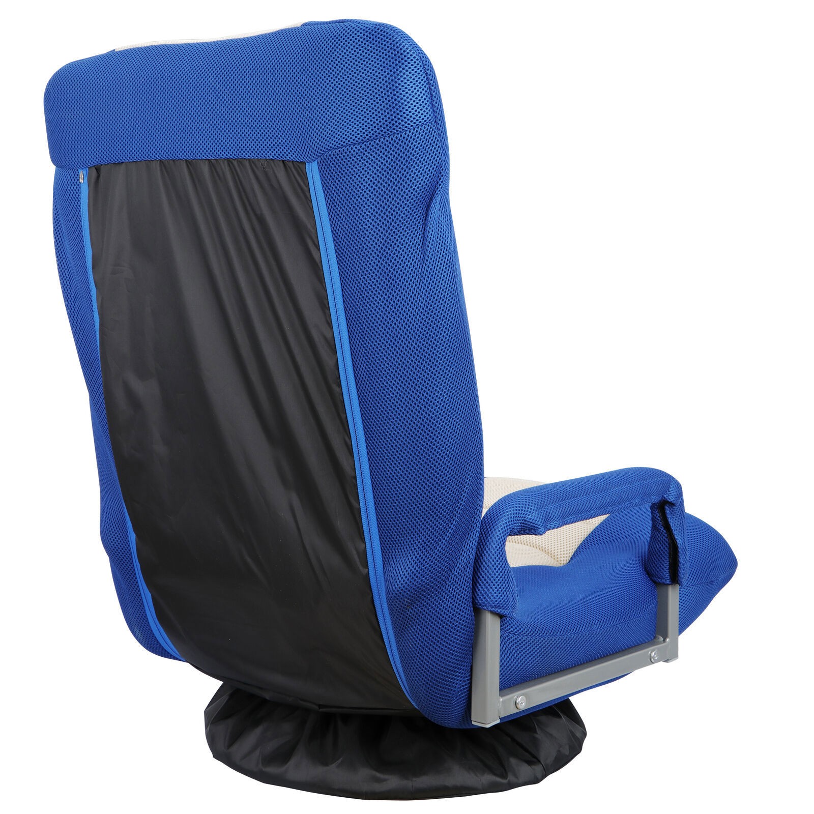 Blue Swivel Video Rocker Gaming Chair Swivel Foam Lounge w/ Headrest Floor Chair