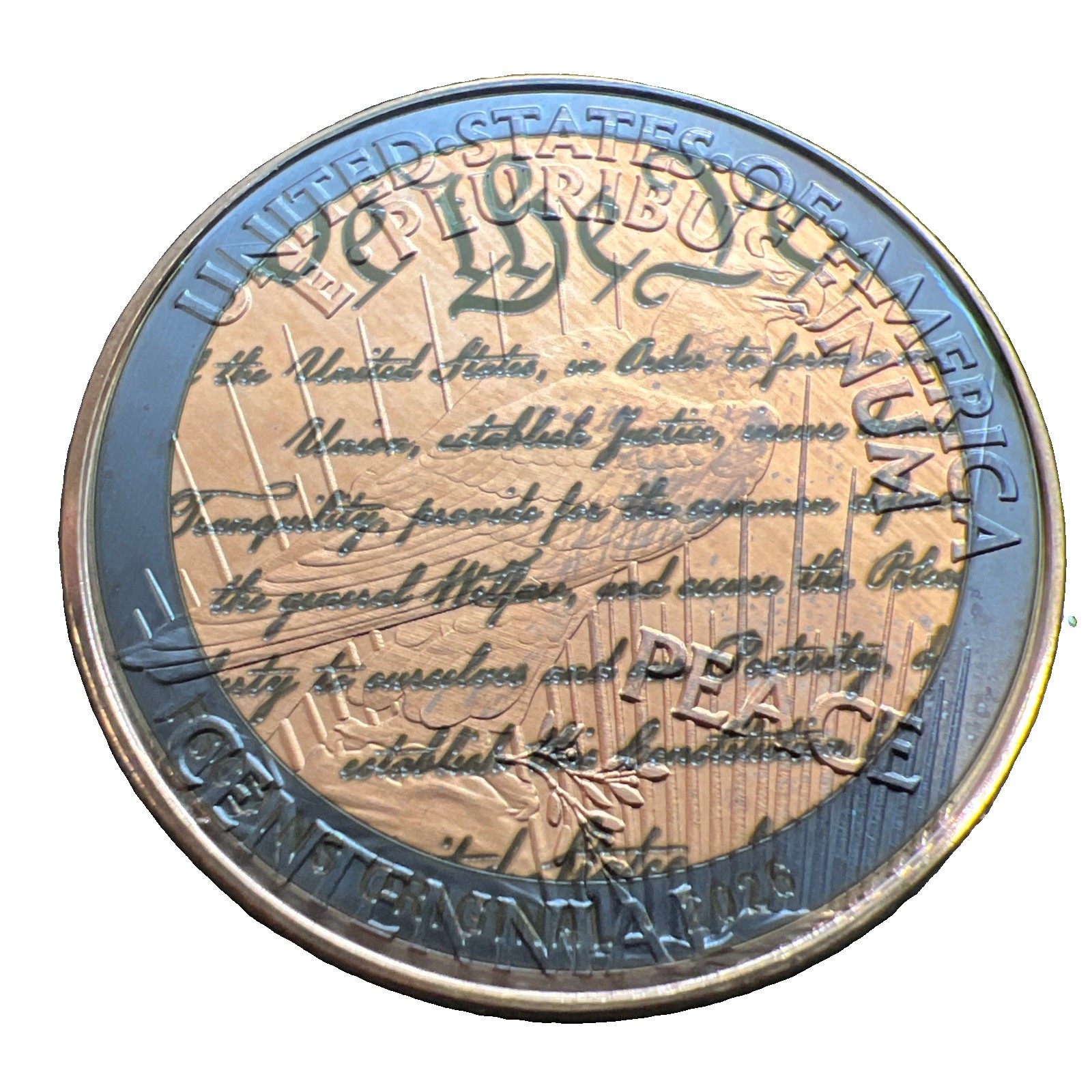 Laser Etched America 250 Years 1 oz .999 Fine Copper Round