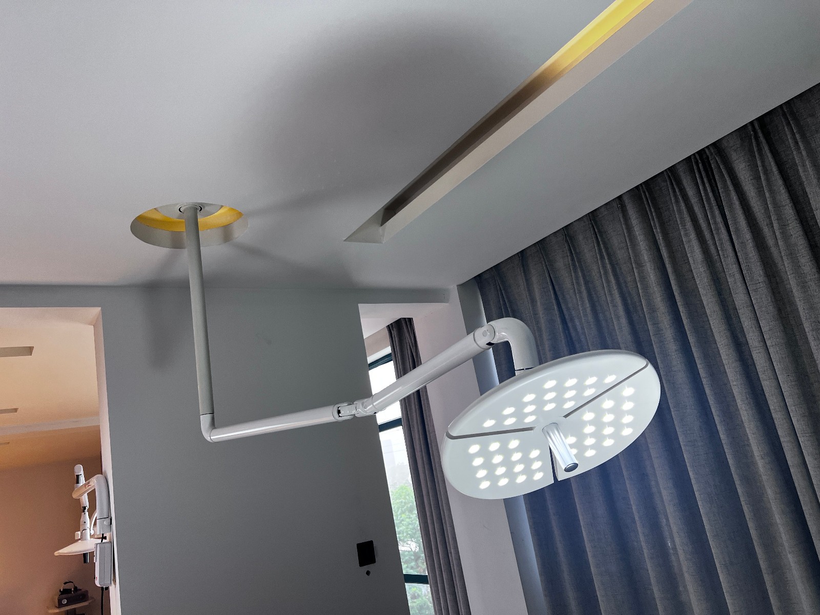 80W Dental 45 Leds Shadowless Surgical Light Ceiling-Mounted Veterinary Light