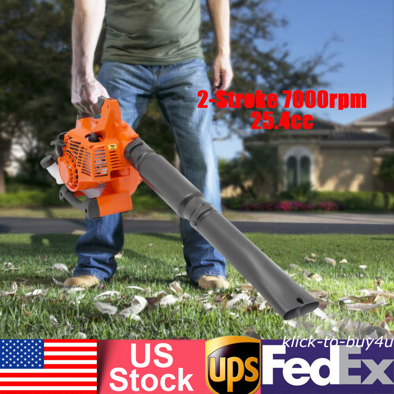 Handheld Leaf Blower Gas Powered 2-Stroke Commercial Heavy Duty Grass Yard Clean