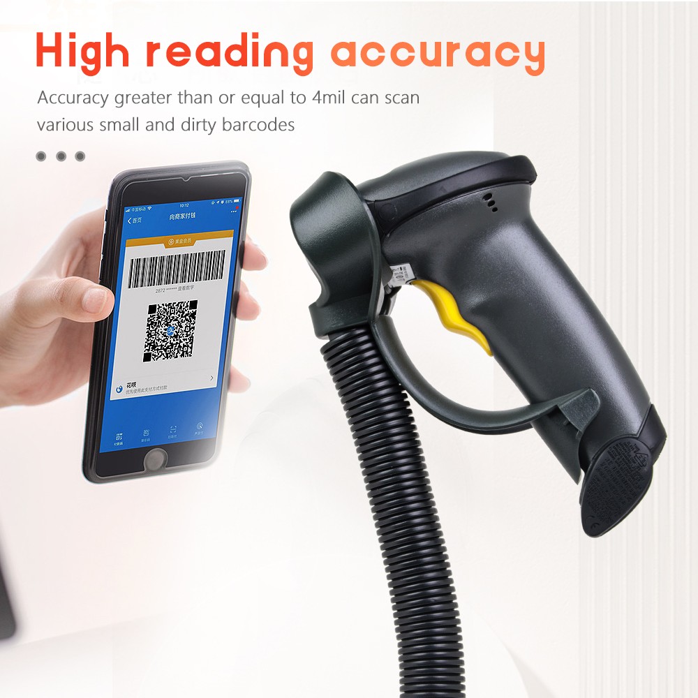 Zebra Symbol LS2208-SR20007R-NA 1D Barcode Scanner Reader w/ Stand+USB Cable