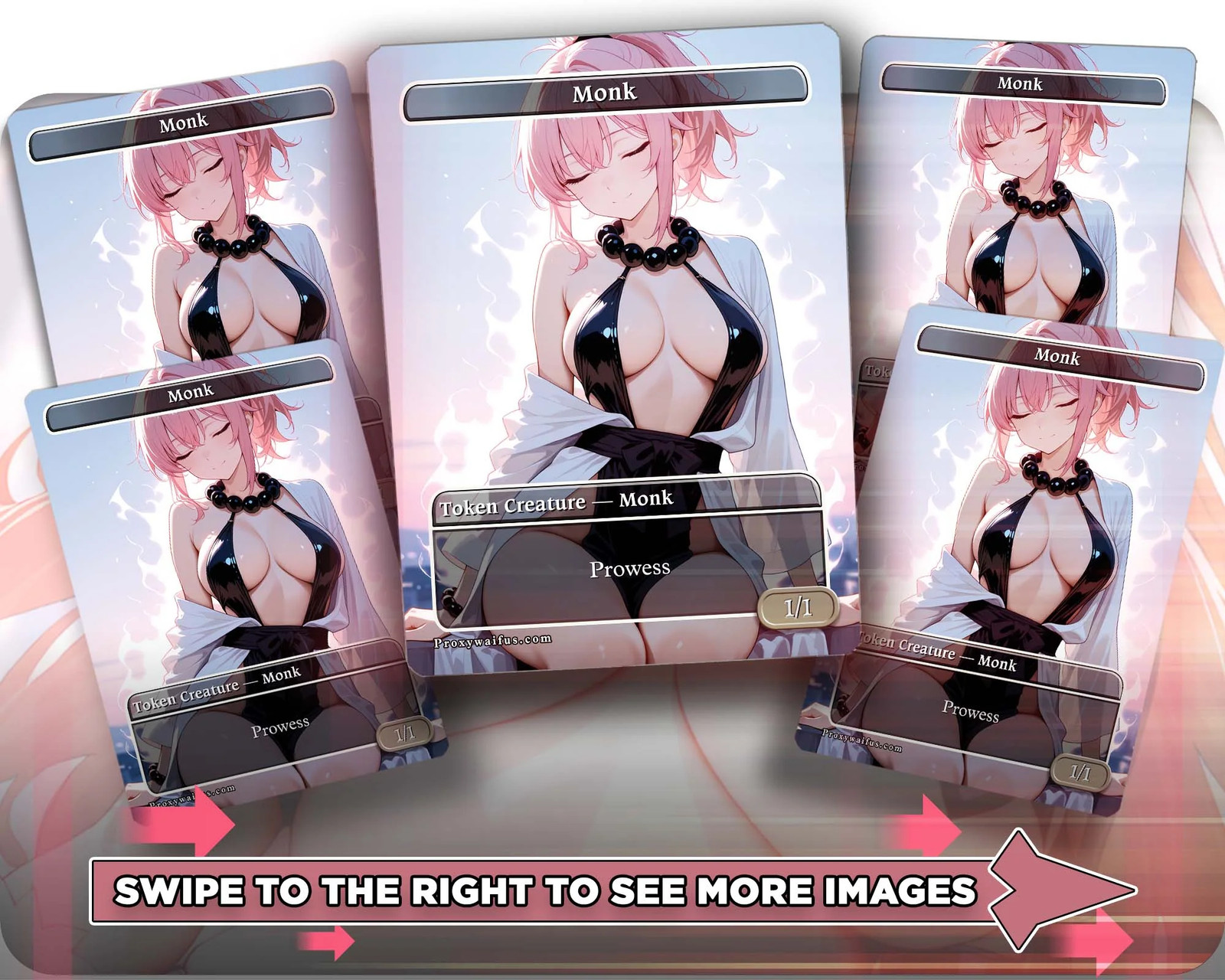 Monk (1) - 5x Waifu Tokens Custom Cards