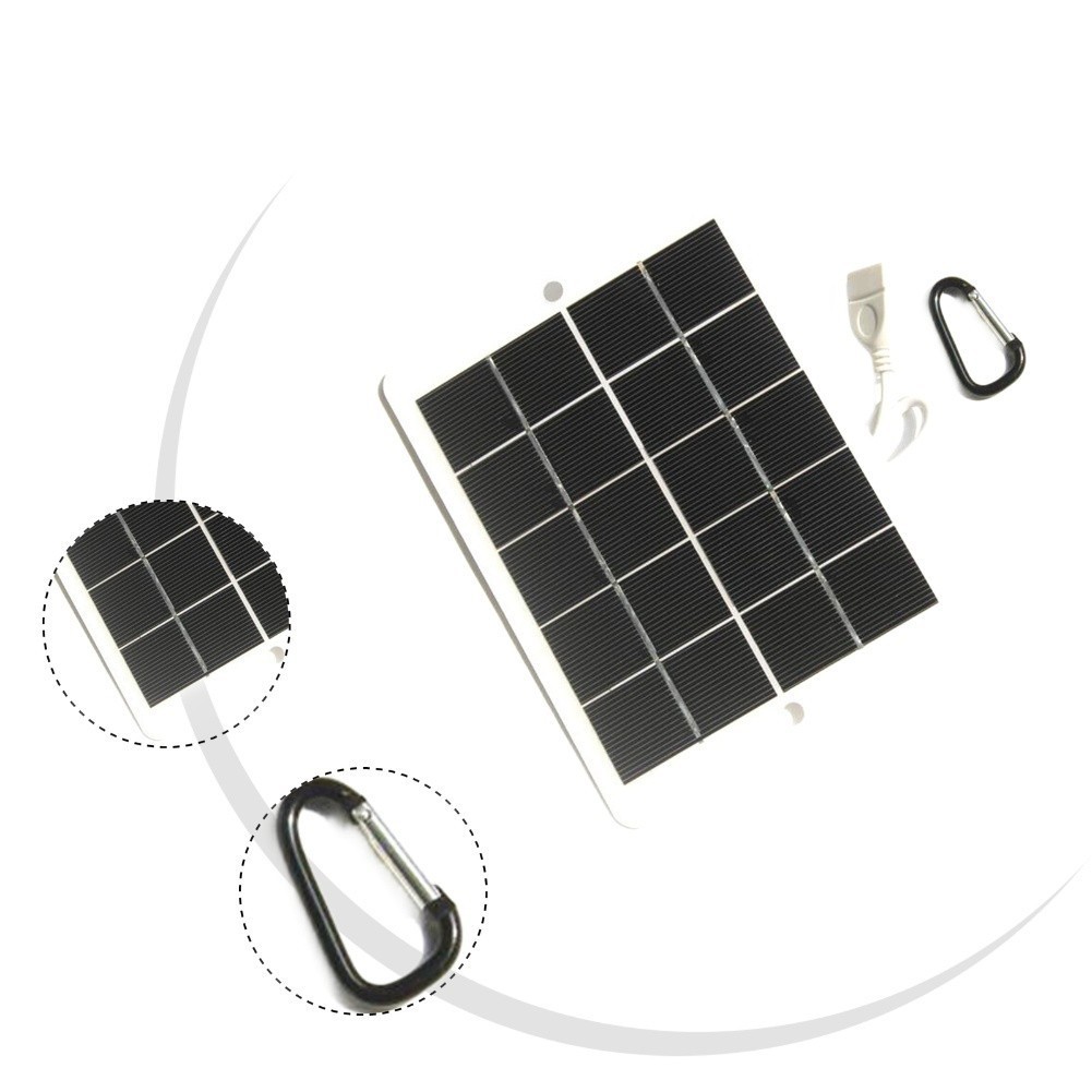 3W 5V Portable Solar Panel Charger USB Output for Outdoor Activities Hiking