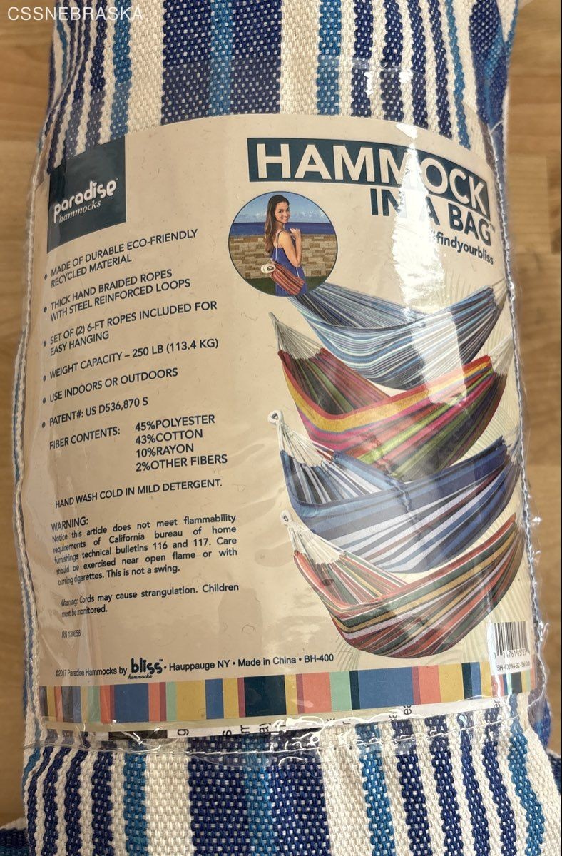 Bliss Hammock in a Bag and Adjustable Hammock Tree Straps