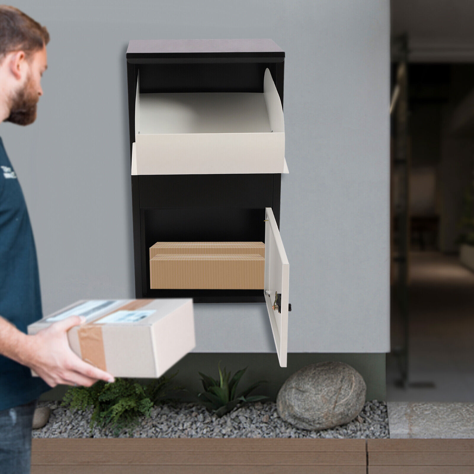 Package Delivery Box Mail Parcel Drop Mailbox Home Container Outdoor Code Lock