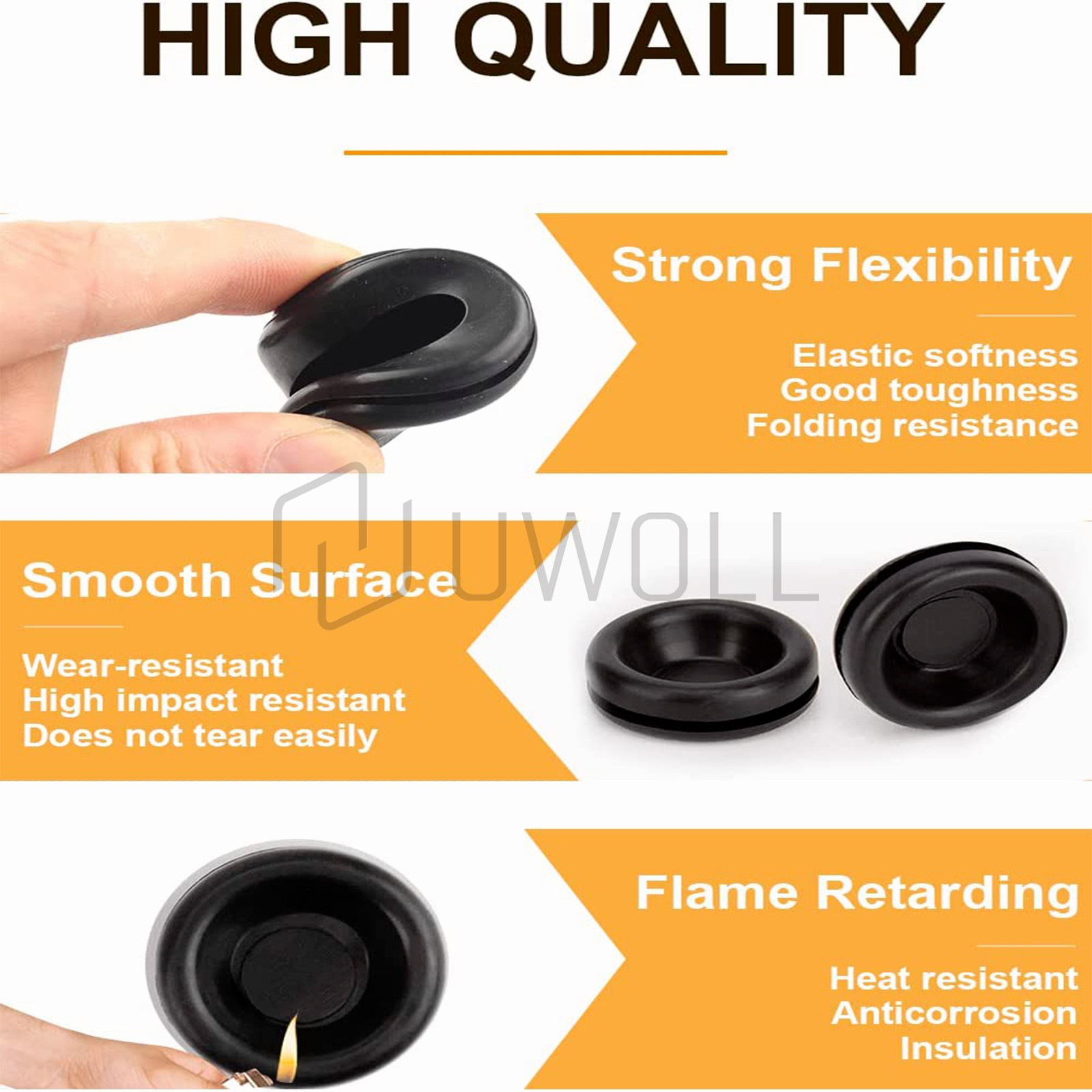 170 Rubber Grommet Firewall Hole Plug Electrical Wiring Gasket Assortment Kit US