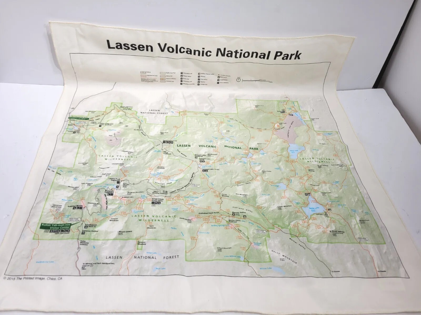 Lassen Volcanic National Park Geographic Map 2015 The Printed Image Chico CA