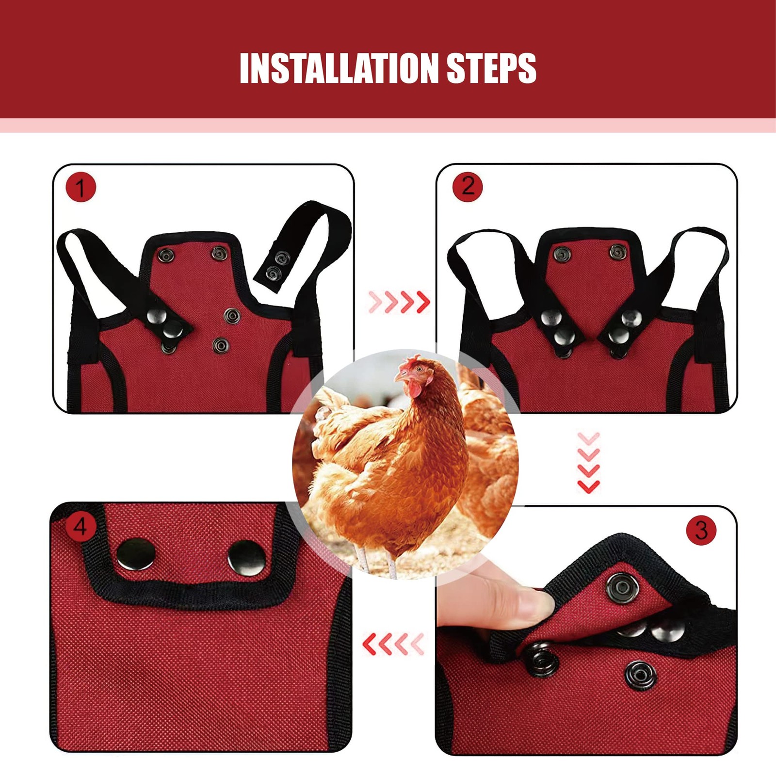 Chicken Saddles for Outdoor hens Apron Back Protector with Adjustable Strap