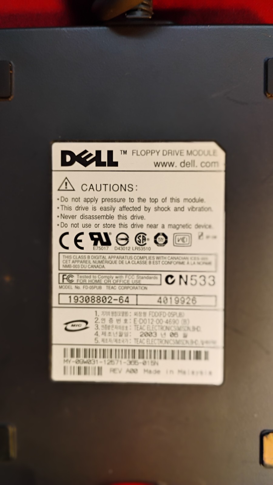 Dell N533 USB Powered External Drive & 3 Floppy Discs