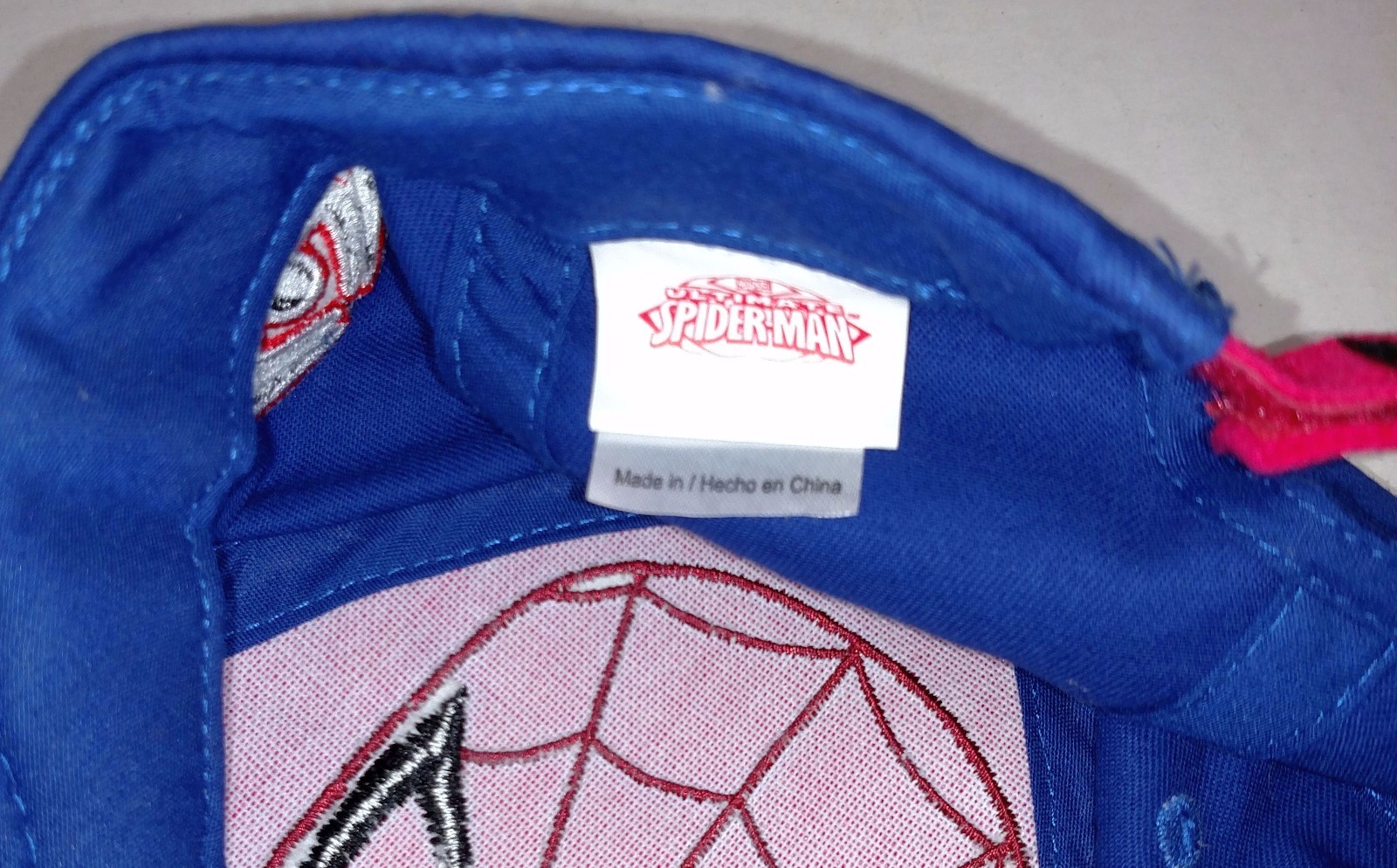 Ultimate Spider-Man Marvel Youth Hat Hook & Loop Adjustable Cap Blue Red
