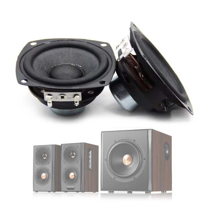 2Pc Professional Speaker 66MM 4Ohm 25W Full Magnet Loudspeaker
