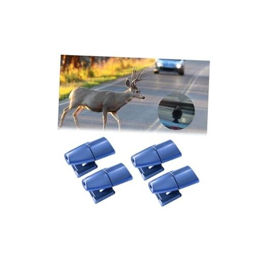 Car Deer Whistles, 4PCS Vehicle Deer Warning Devices with Adhesive Tapes, Blue