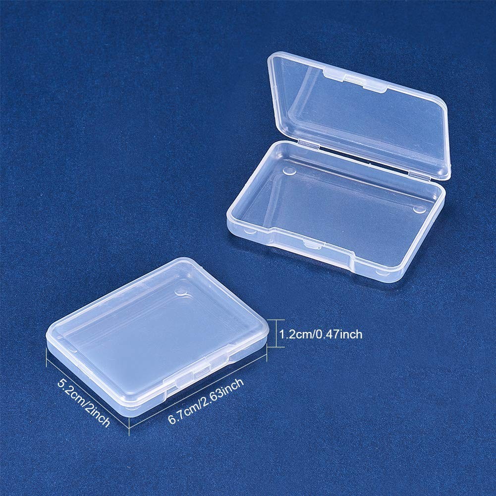 18 Pack 2.63x2x0.47 Inches Rectangle Clear Plastic Bead Storage Containers Bo...