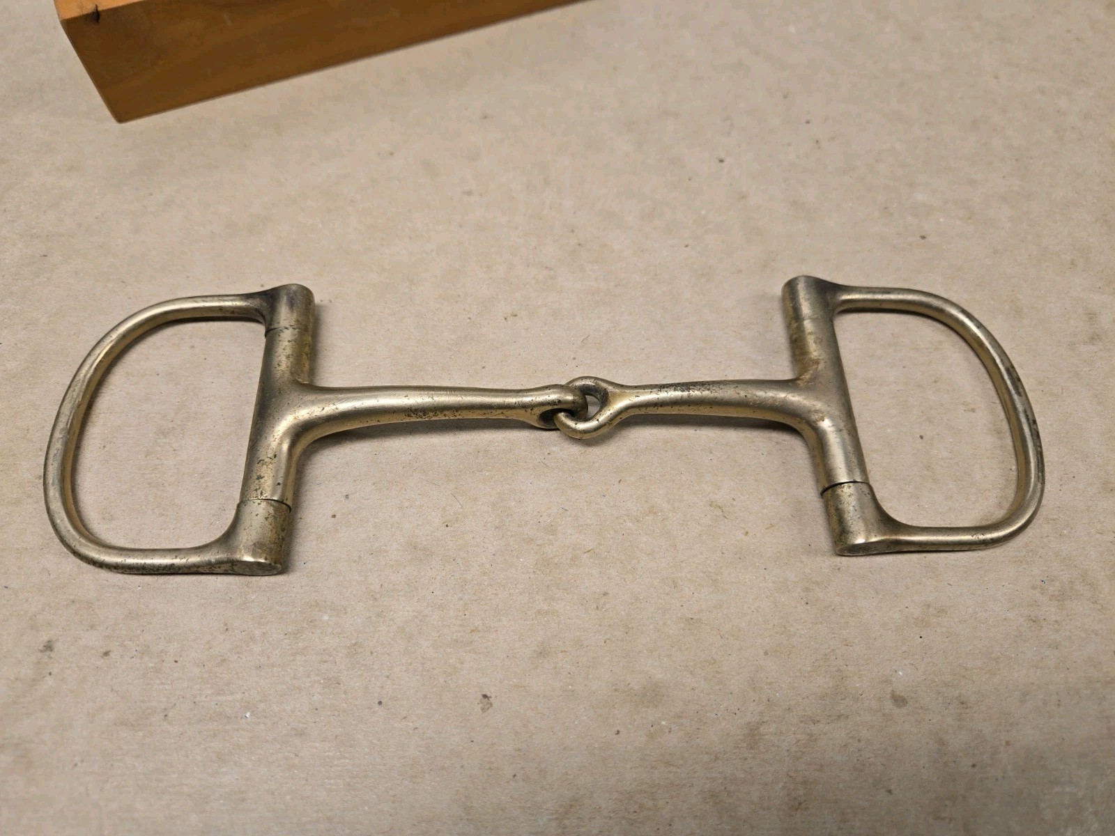 Vintage Horse Tack - Brass Stainless Steel D Ring Snaffle Bit Large Old Set