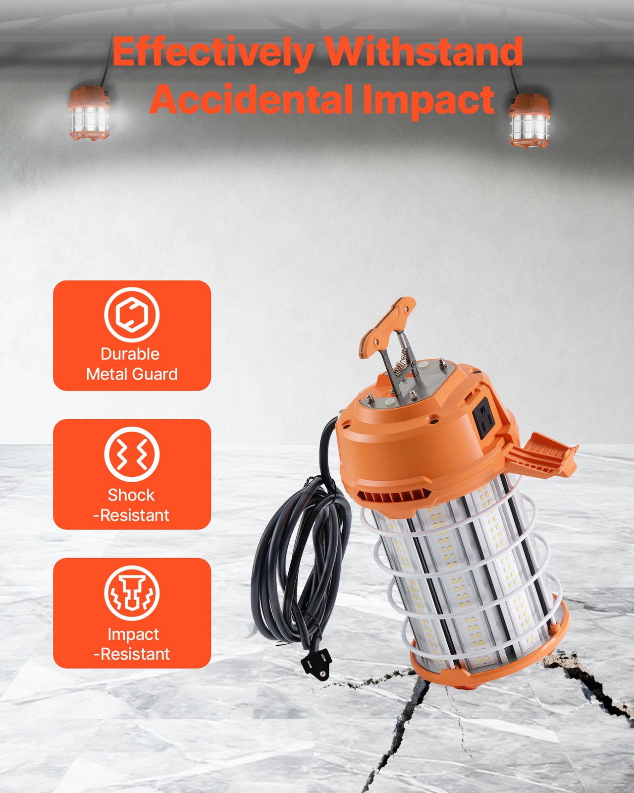 VEVOR LED Temporary Work Light 150W Construction Light 5000K Job Site Lighting