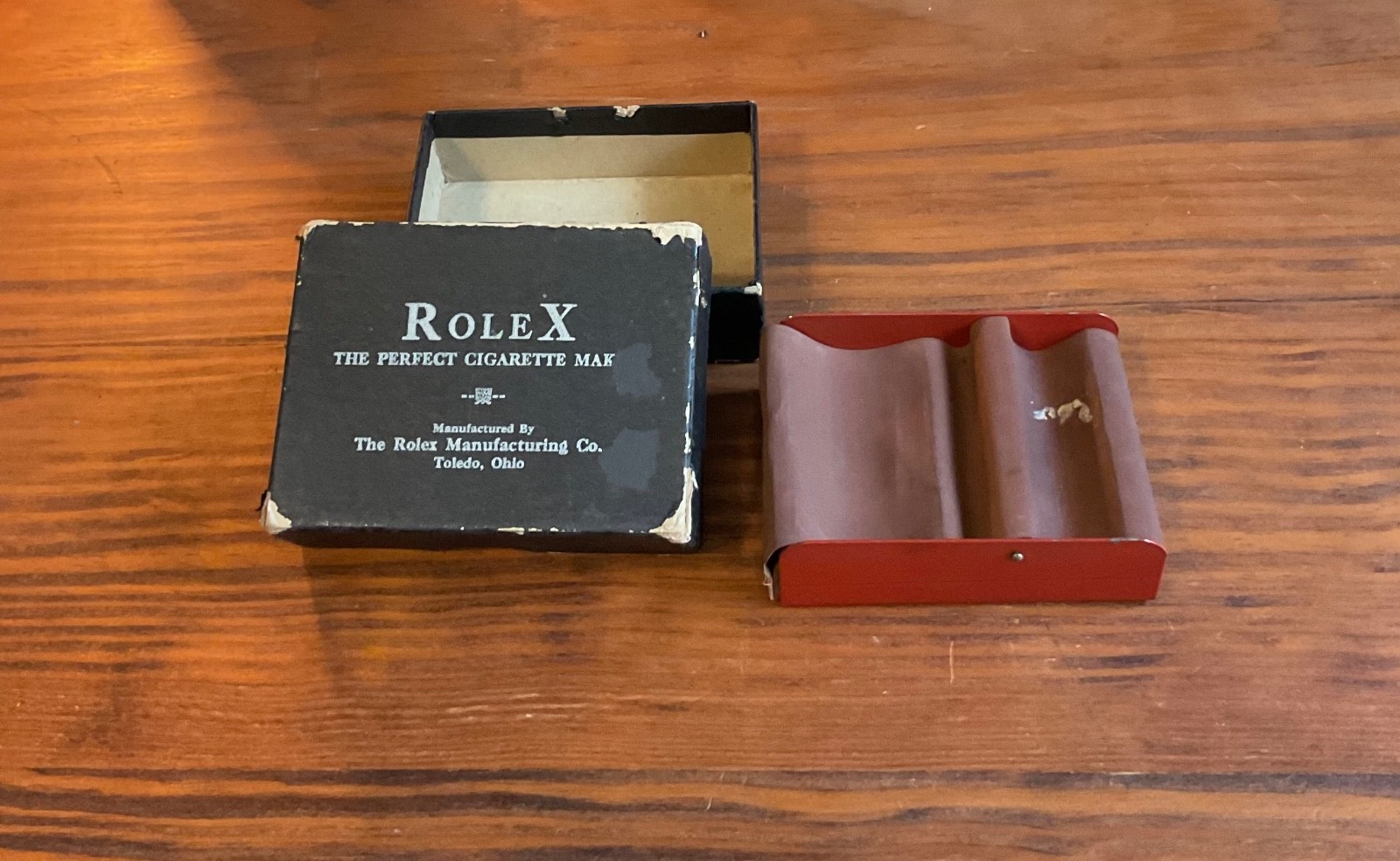 VINTAGE ROLEX CIGARETTE MAKER ROLLING MACHINE WITH ORIGINAL BOX / RARE FIND!