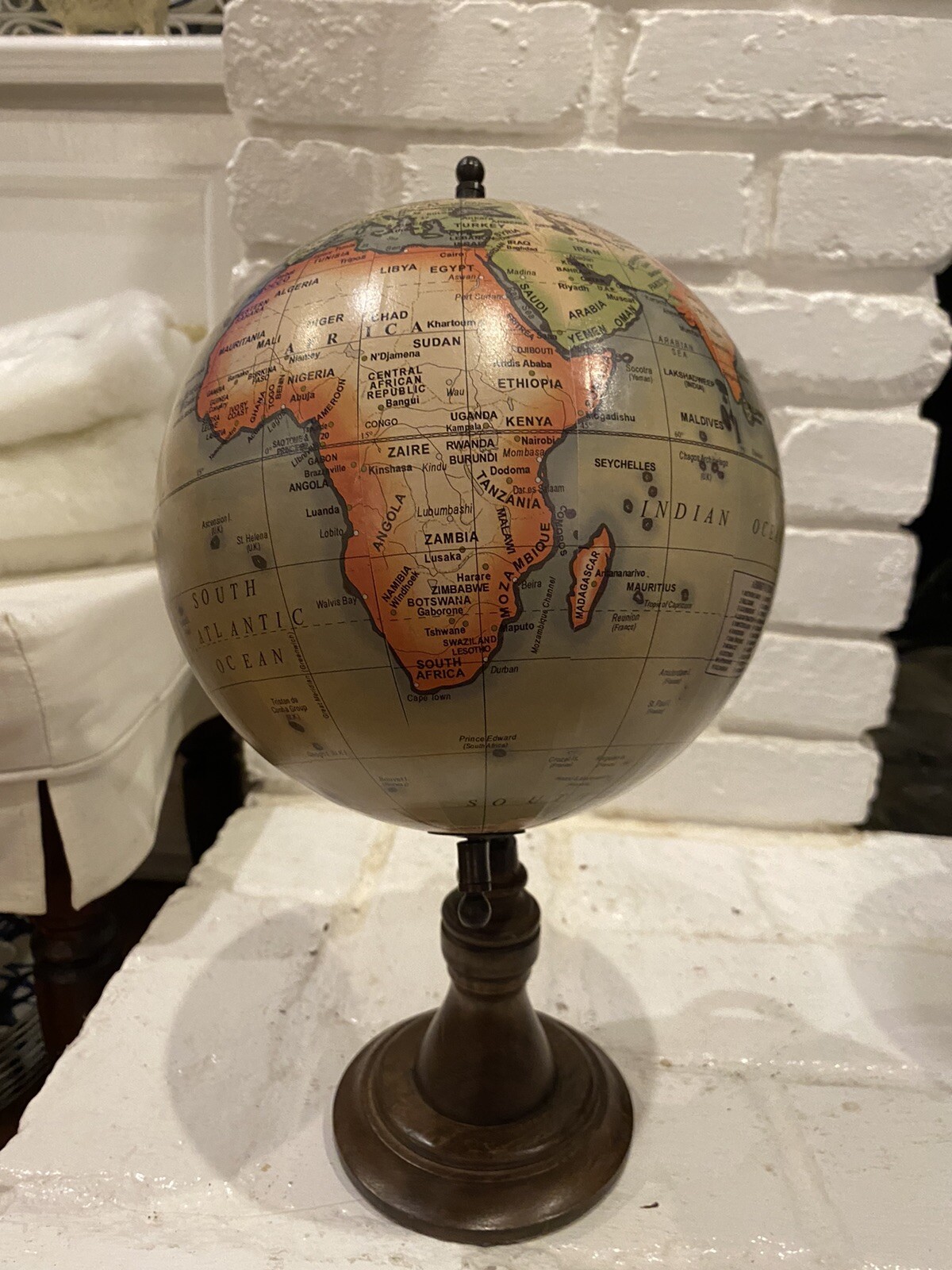 Vintage Small World Table Globe 15.5”