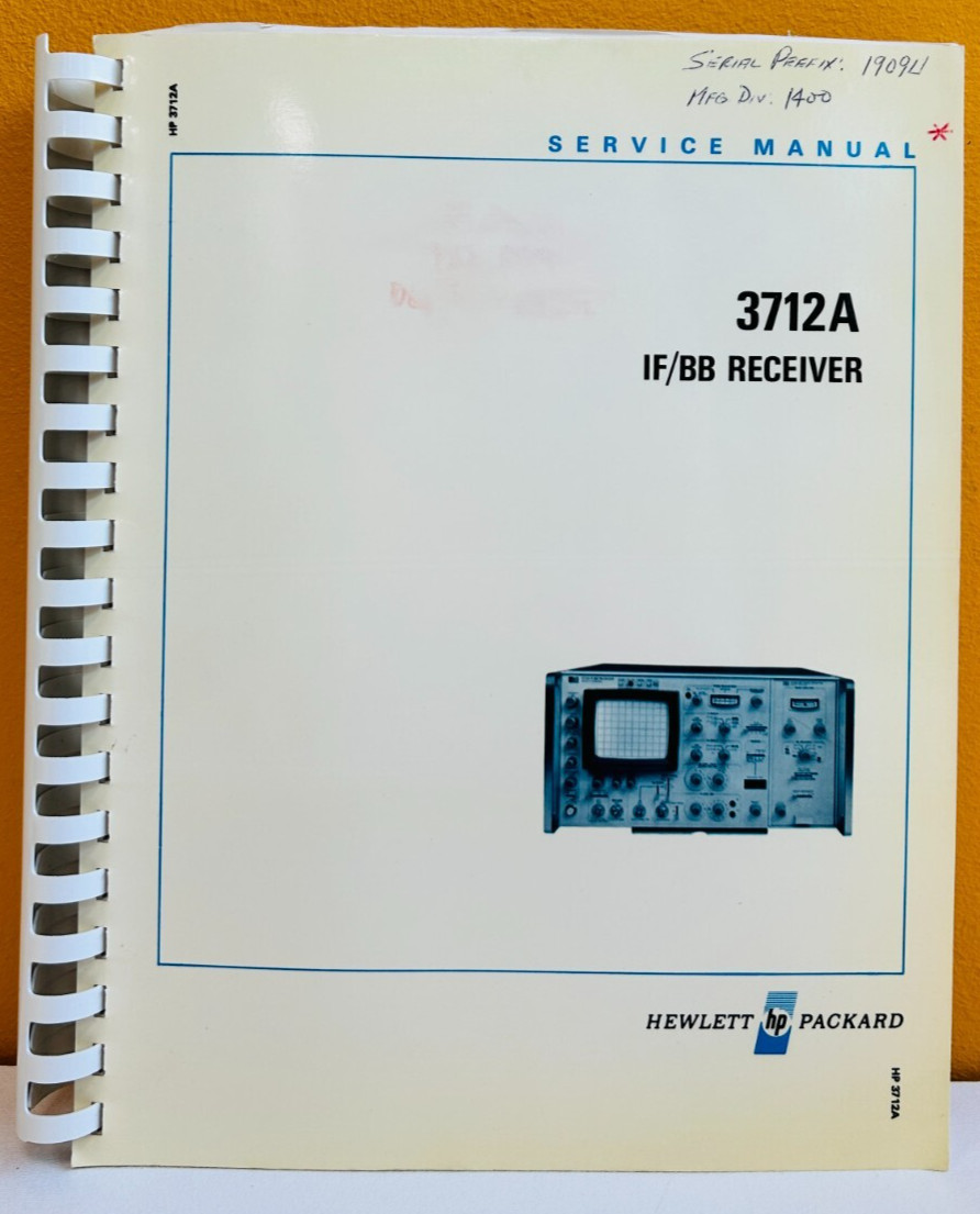 HP Agilent 03712-90000 1979 3712A IF/BB Receiver Service Manual.