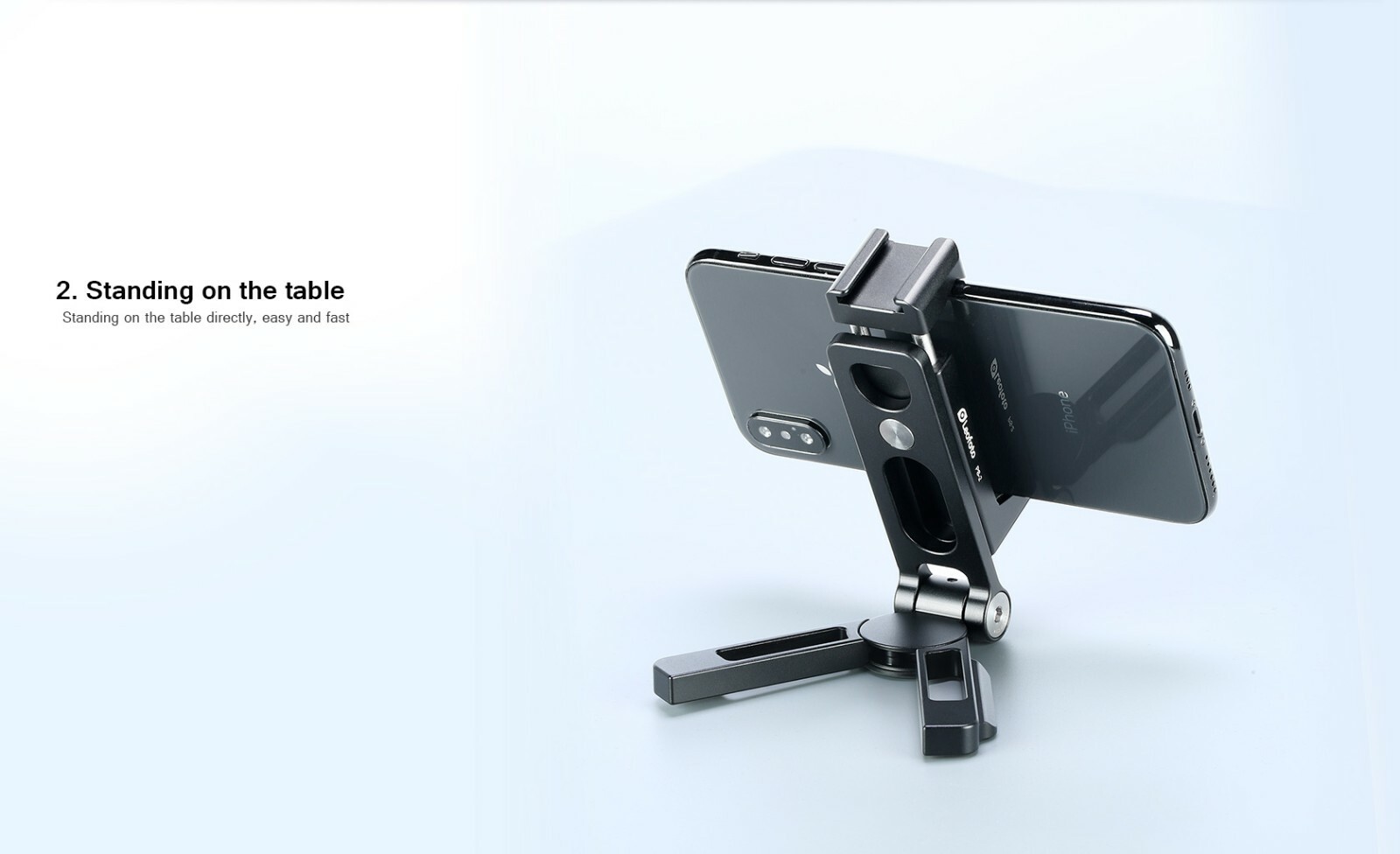 Leofoto PS-2 Multi-Functional Foldable Cellphone Stand Arca Cold Shoe Black