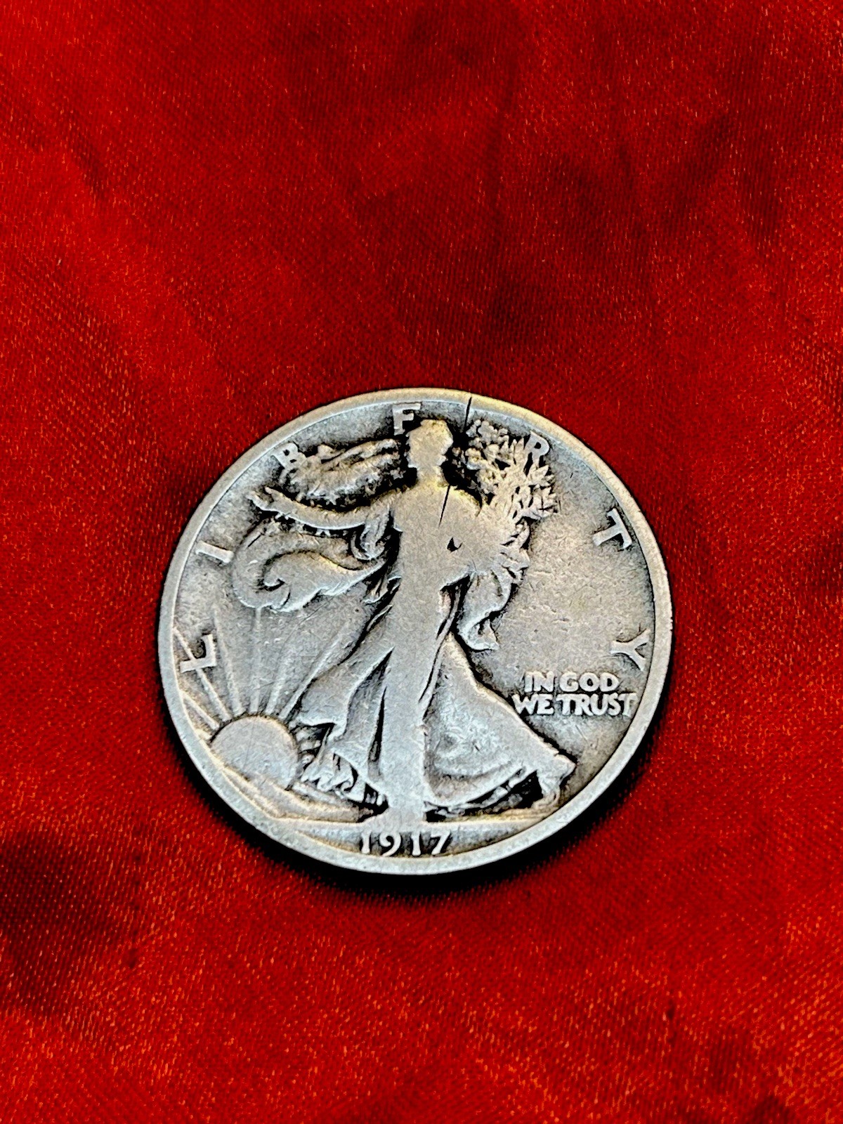 1917 S Standing Silver Liberty Quarter 25C Reverse Mintmark ~ RPM
