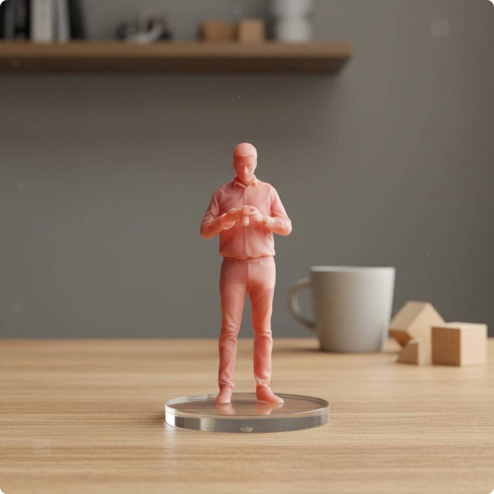 Standing Photographer Figurine Resin Miniature Model Bright Figure Scene Statue
