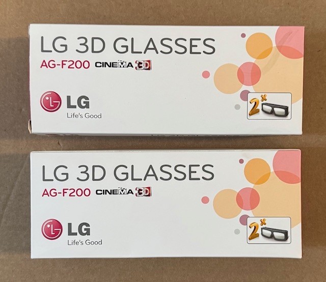 4 Piece Set of LG AG-F200 Cinema 3D Glasses NEW in Box  Ships FREE in the USA