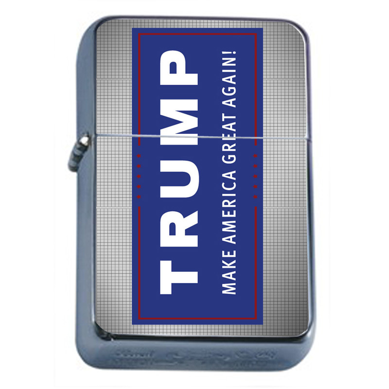 President Donald Trump 2016 D2 Windproof Refillable Flip Top Oil Lighter