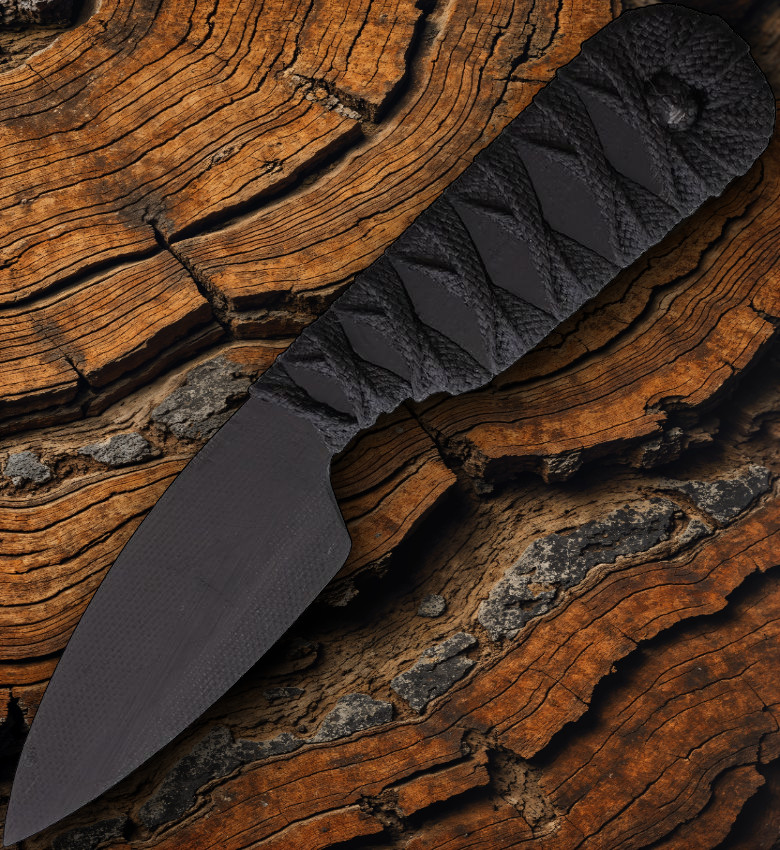 Revenant Corps SPC Fixed Knife 2.75" Black G10 Construction/Wrapped Handle 008