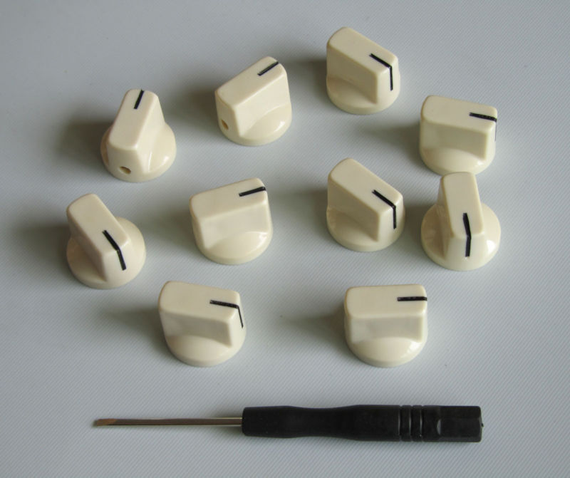 KAISH 10xGuitar AMP Effect Pedal Knobs Davies 1510 Style Pointer Knob Aged White