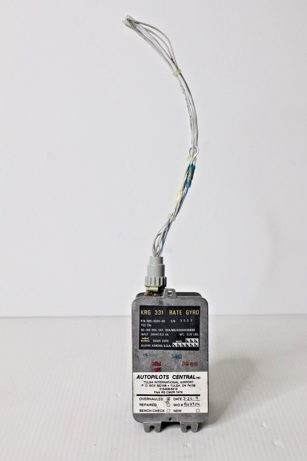 Bendix King KRG 331 RATE Gyro 060-0024-00 with Connector