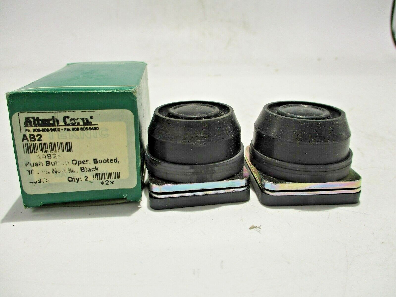 NEW BOX OF 2 ALTECH TEKNIC AB2 BLACK BOOTED   PUSH BUTTON OPERATOR