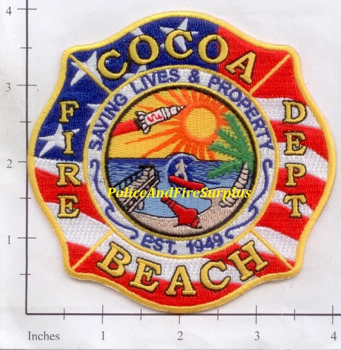 Florida - Cocoa Beach FL Fire Dept Patch - Flag - NASA