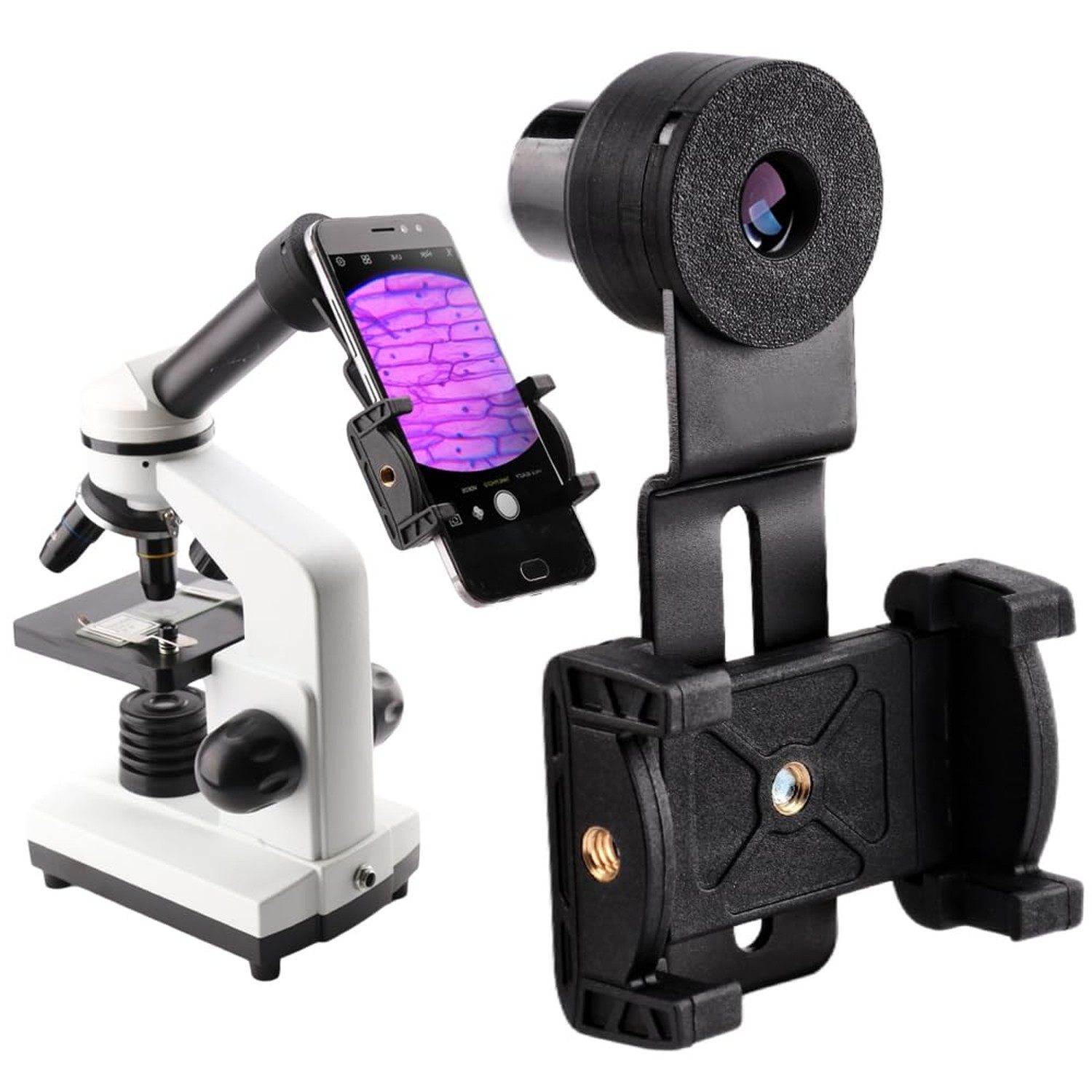 23.2 mm Microscope Phone Mount with Integrated WF16x Widefield Eyepiece, One-...