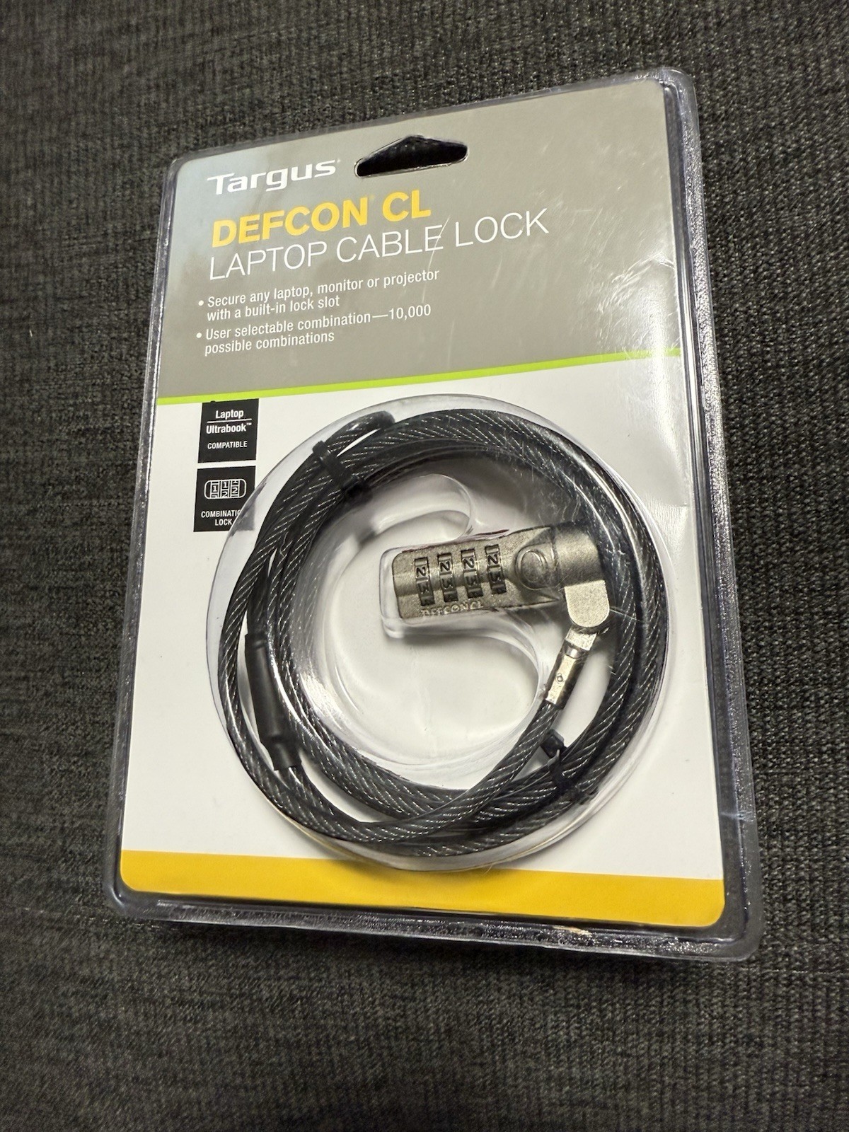 Targus Defcon CL Laptop Combination Cable Lock PA410U