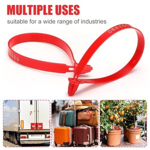 300 Pack Tamper Evident Plastic Truck Seals - Numbered Security Tags for Shippin