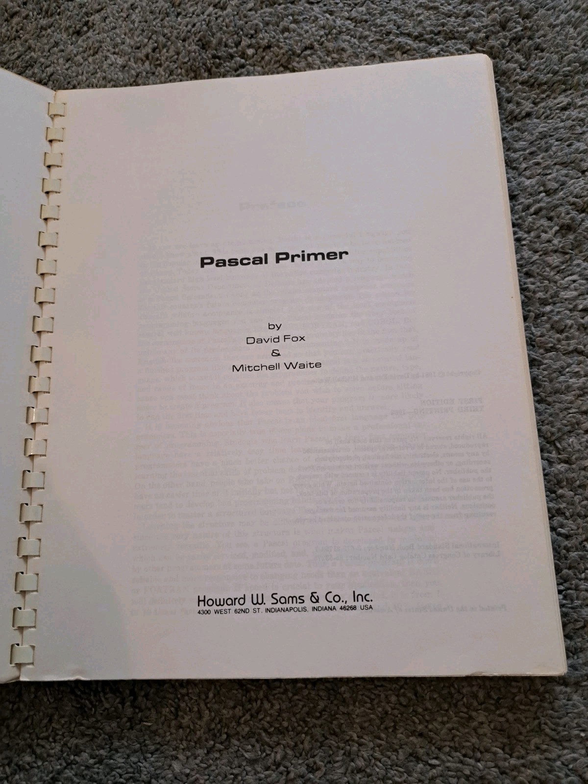 Pascal Primer David Fox and Mitchell Waite 1982