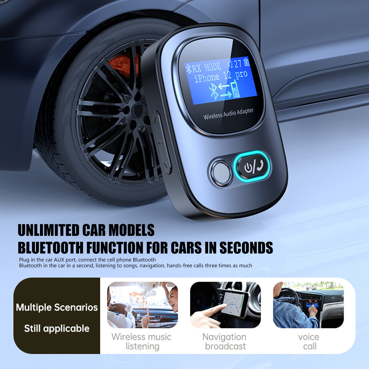 Bluetooth 5.3 USB Wireless Transmitter Portable Receiver Audio Adapter 3.5mm Aux