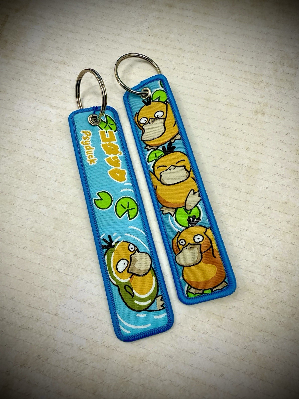 1 Piece Double Sided 5 Inch Pokemon Psyduck Keychain
