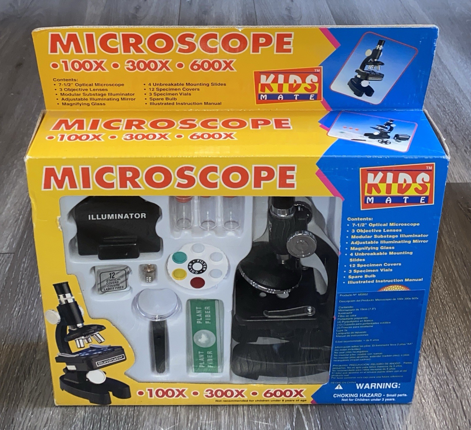 New KidsMate Optical Microscope Science Kit 100x 300x 600x Kids Mate Childs