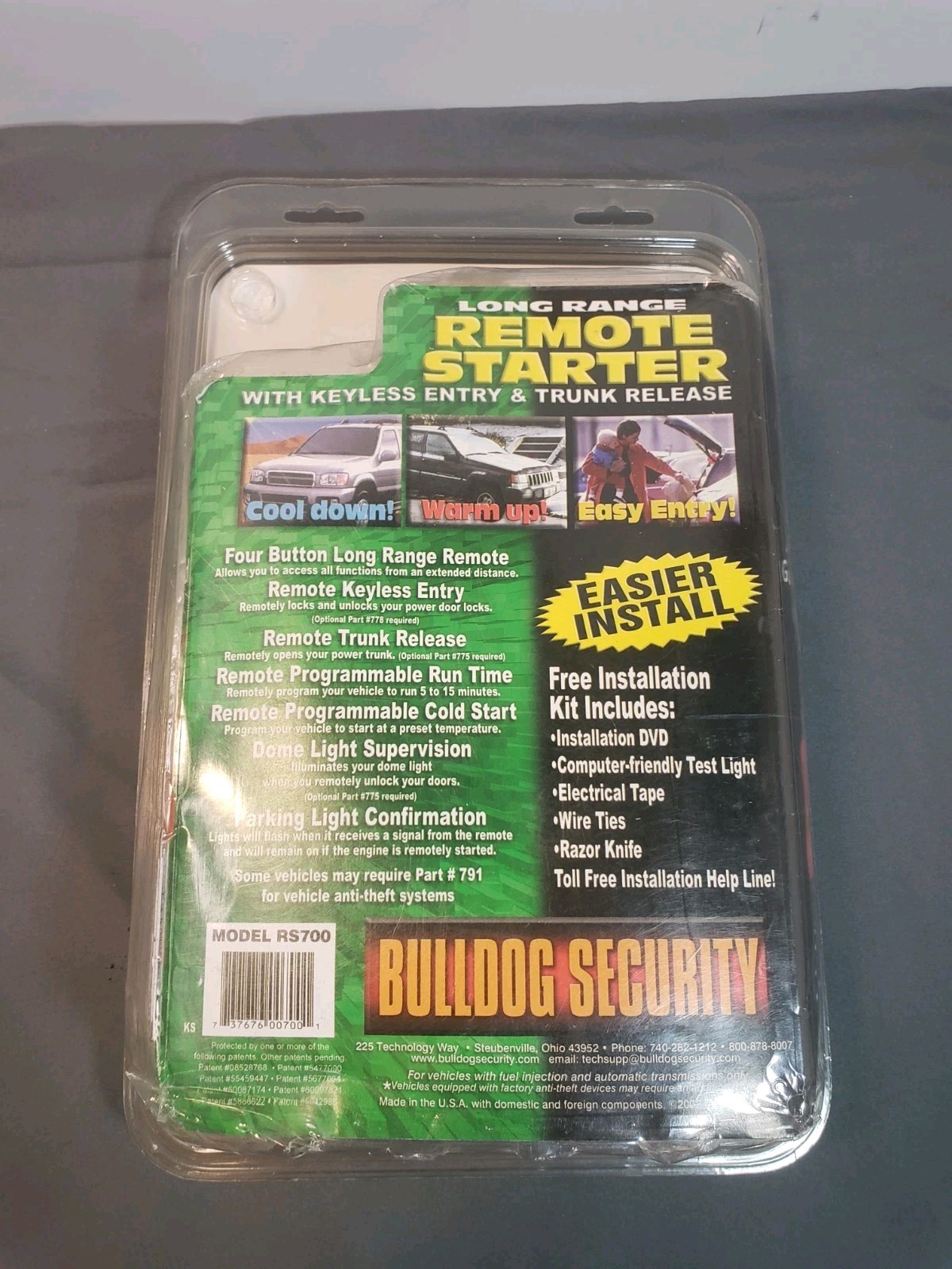 BULLDOG SECURITY Extended Range REMOTE STARTER RS700