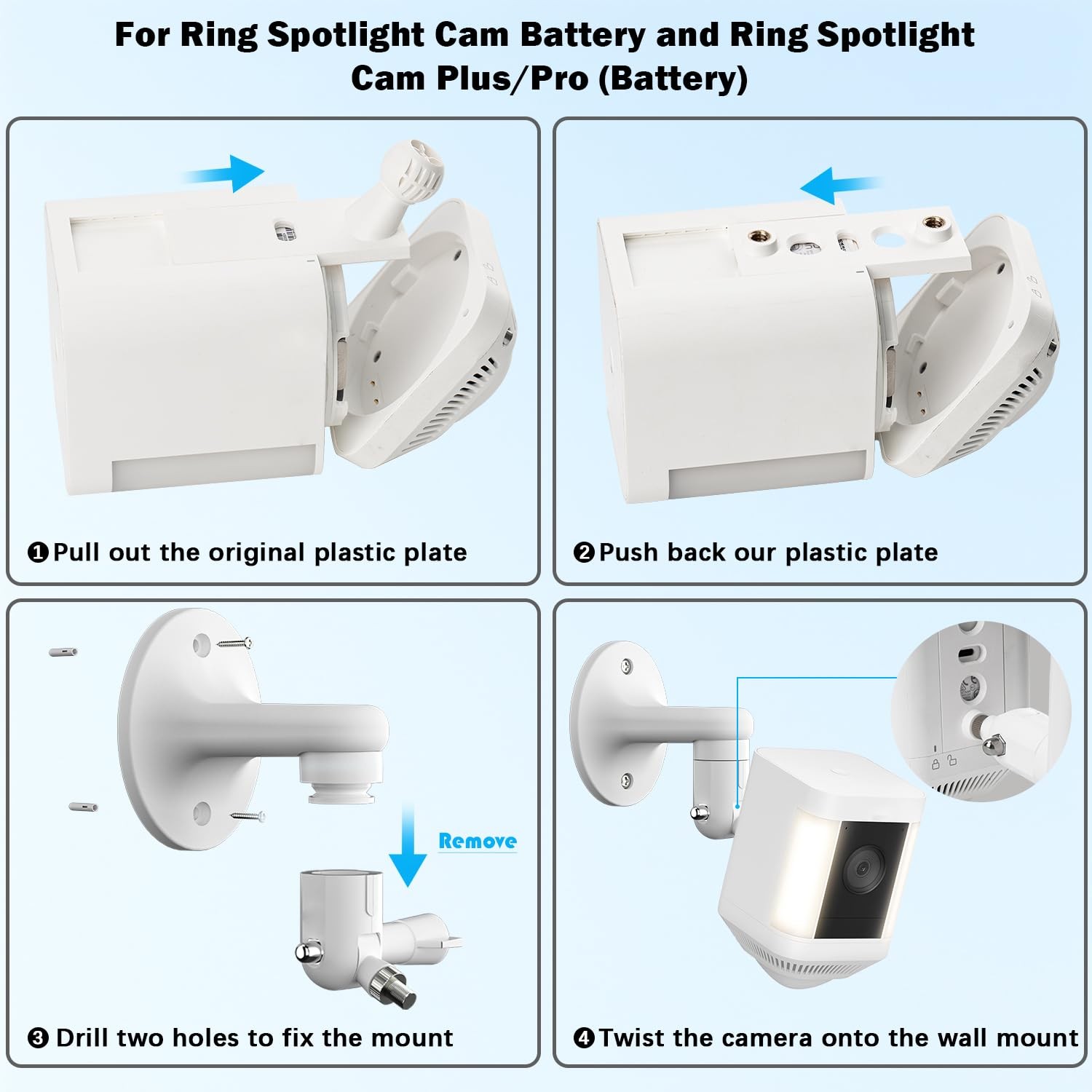 Wall Mount for Ring Spotlight Cam Battery and 1 Pack