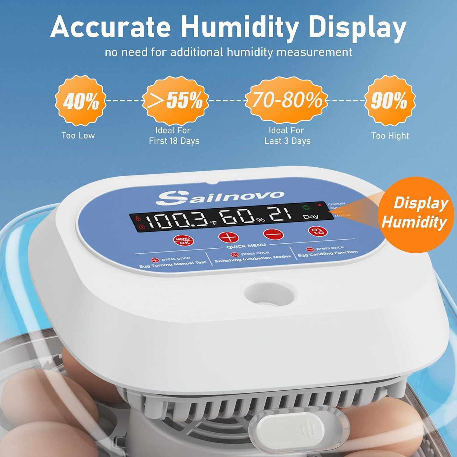 Egg Incubator for Hatching 12 Eggs with Automatic Egg Turning Egg Candler Gift!