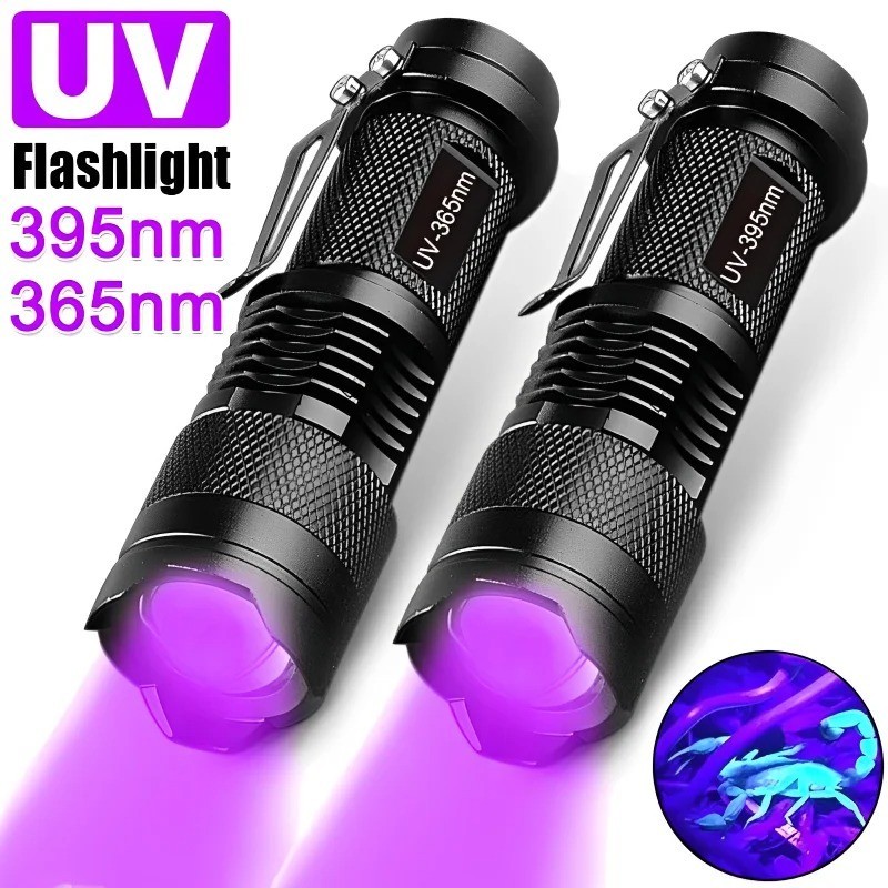UV Flashlight Black Light Mini Powerful 395nm Pet Urine Detector Original
