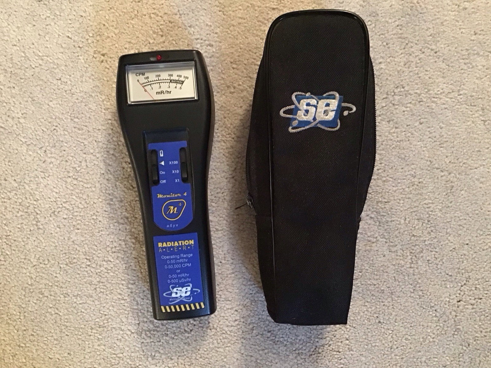 SE International Radiation Alert Monitor 4 Handheld Detector in Zippered Case