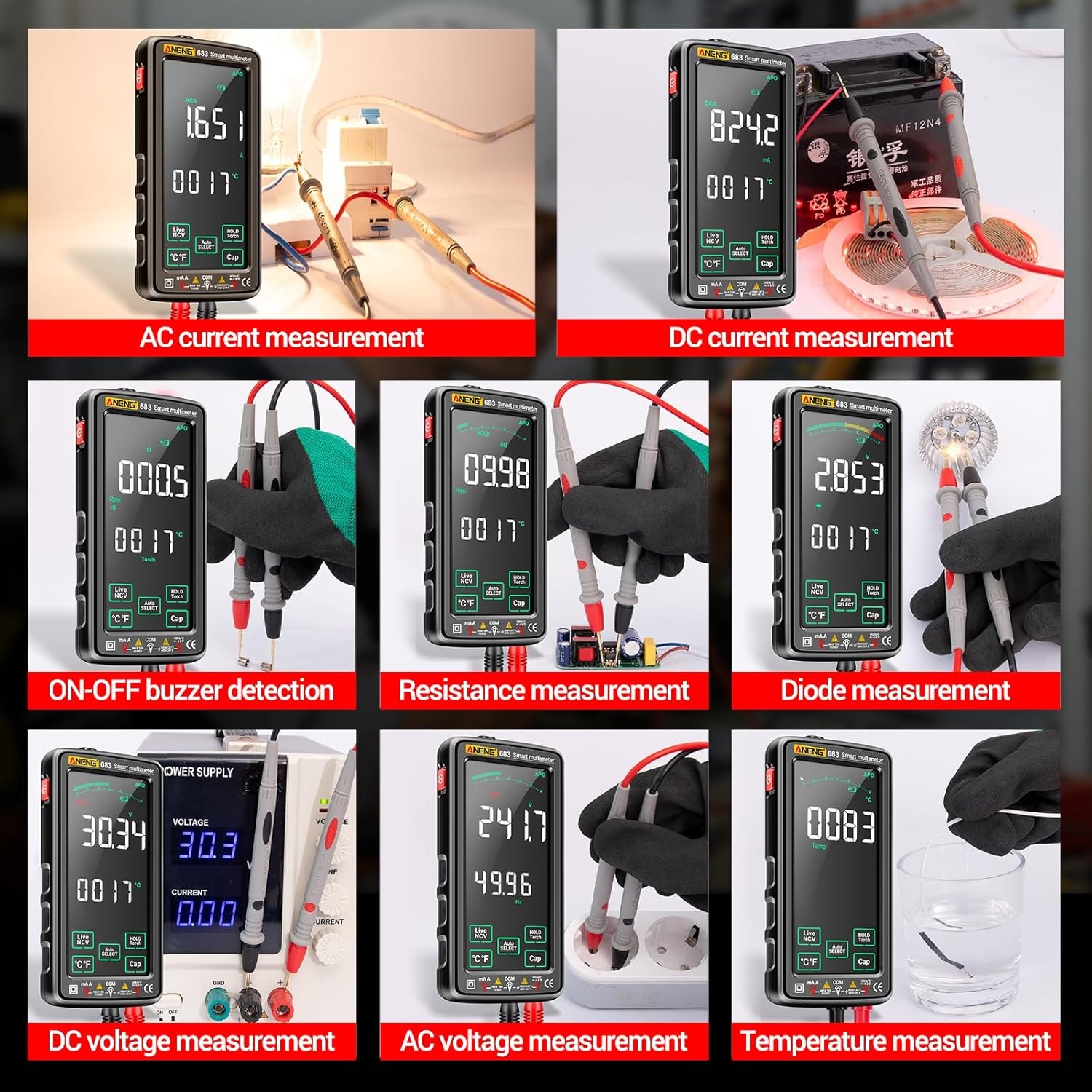 Smart Digital Multimeter 6000 Counts Touch Screen Multimeter Tester
