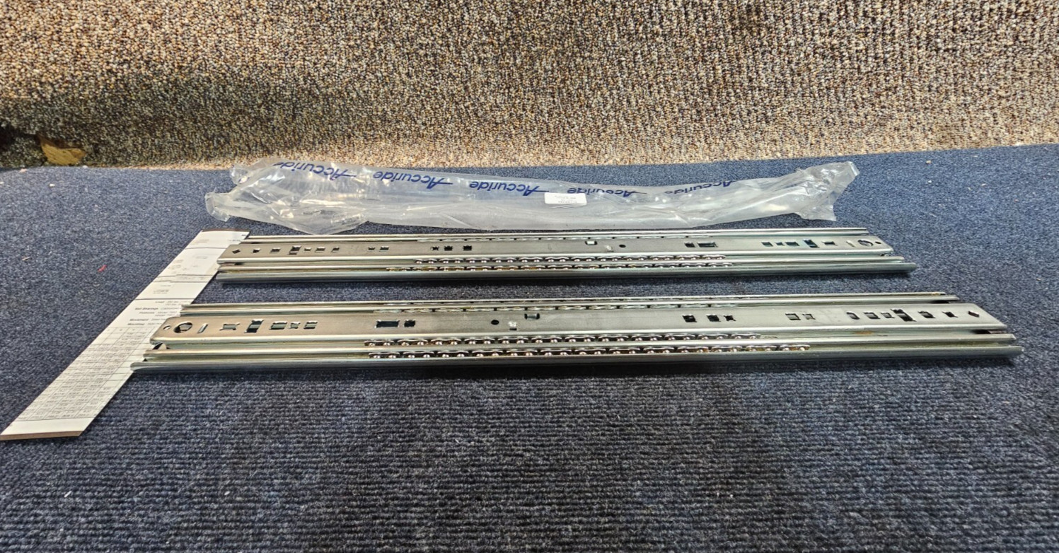 (QTY 1 Pair) Accuride C7957-26D Heavy Duty Drawer Slide Clear Zinc 26" L 350lb