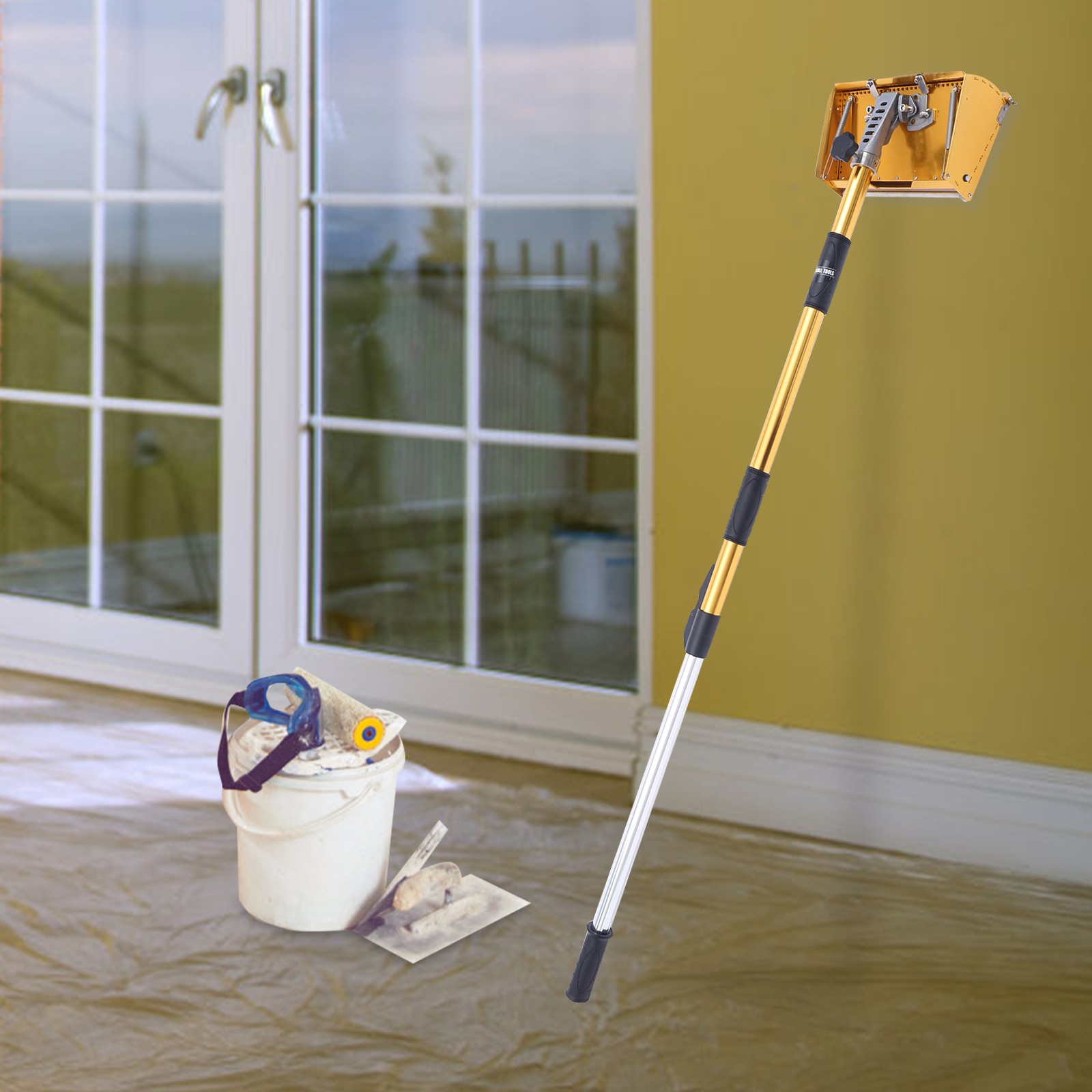 Drywall Tools Flat Box Set Adjustable For Wall/Ceiling Scraping Putty