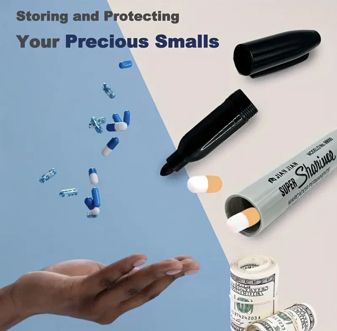 Secret Stash Pen – Hidden Compartment Marker Diversion Safe – Discreet Storage
