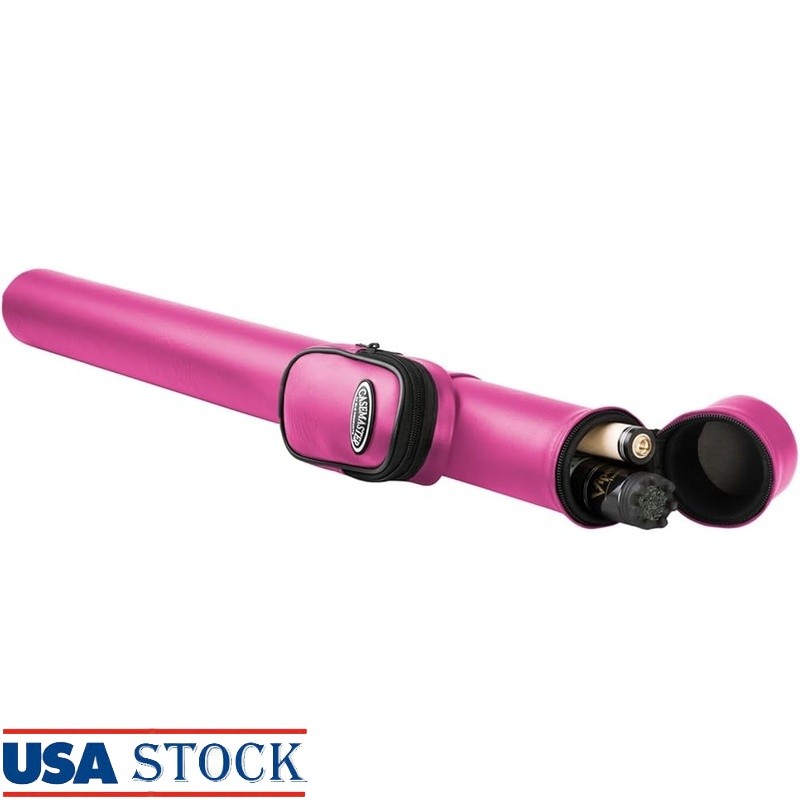Durable Pool Cue Case Impact Resistant Leatherette Storage Pocket 1 Butt 1 Shaft